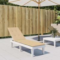 VidaXL Terrasstoelkussen (75+105)x50x3 cm stof gemêleerd beige - thumbnail