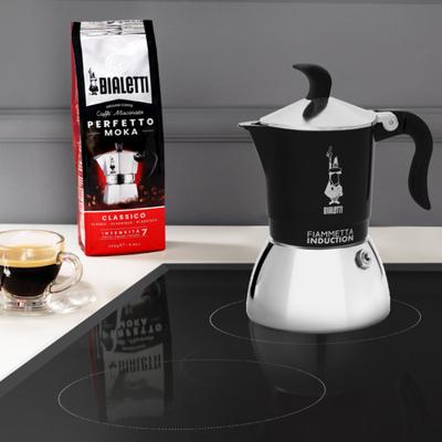 Italiaanse Koffiepot Bialetti FIAMMETTA INDUCT Zwart Aluminium 4 Koppar - thumbnail