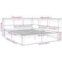 Bed met boekenkast zonder matras grenenhout wasbruin 140x190 cm - thumbnail