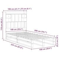 Bed met boekenkast zonder matras massief grenenhout 100x200 cm - thumbnail