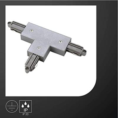 SLV 1-faseT-Connector 1 aarde links grijs - 143072