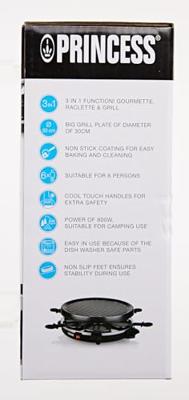 Princess 162725 Gourmetset/Raclette 6 Persoons Zwart