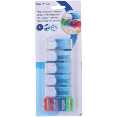 Top Write potloodslijper & gummen set