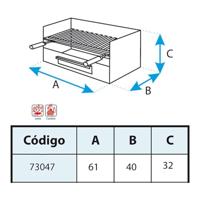 Barbecue Imex el Zorro Desktop Grill Antraciet Zwart Roestvrij staal 61 x 40 x 32 cm - thumbnail