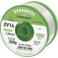 Stannol ZV16 Soldeertin, loodvrij Loodvrij Sn99,3Cu0,7 REL0 250 g 1 mm - thumbnail