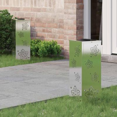 VidaXL Solar led pad licht 2 pcs zilver roestvrij staal