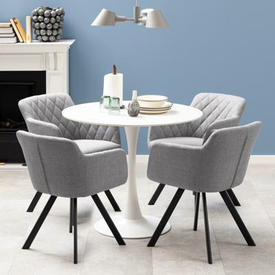 Bendt Ronde Bistrotafel 'Tempest' Keramiek met marmerlook, 90cm, kleur Wit
