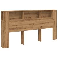 Hoofdbordkast 200x18,5x102,5 cm bewerkt hout artisanaal eiken - thumbnail