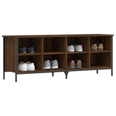 VidaXL Schoenenkast 131x35x50 cm bewerkt hout bruin eikenkleur