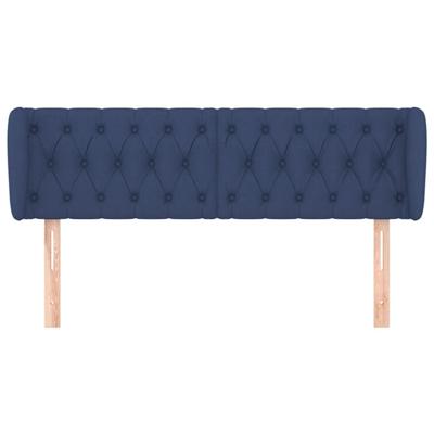 Hoofdbord met randen 163x23x78/88 cm stof blauw