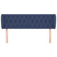 Hoofdbord met randen 163x23x78/88 cm stof blauw - thumbnail