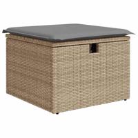 8-delige Loungeset met kussens poly rattan beige - thumbnail