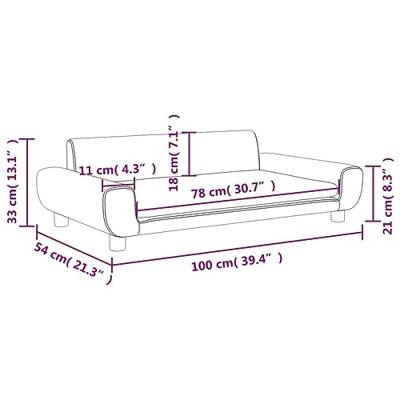 Kinderbank 100x54x33 cm fluweel lichtgrijs