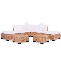 Loungeset natuurlijk rattan 18-delig - thumbnail