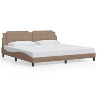 Bedframe met LED-verlichting kunstleer cappuccino 200x200 cm - thumbnail