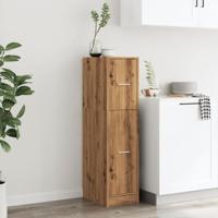 Apothekerskast 30x41x118 cm bewerkt hout artisanaal eikenkleur - thumbnail
