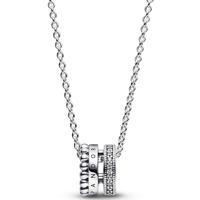 Pandora 392311C01 Ketting Signature Pave-Beads zilver-zirconia zilverkleurig-wit - thumbnail