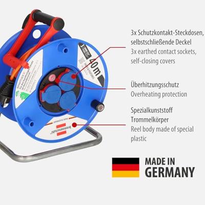 Brennenstuhl Garant Ip44 Kabelhaspel 40M At-N05V3V3-F 3G1.5 - 1208750