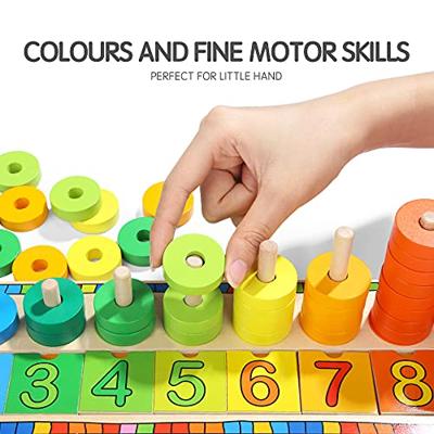 Topbright houten leerspel ringen tellen, 56dlg.