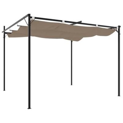 Pergola met uitschuifbaar dak 295x292x230 taupe
