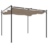 Pergola met uitschuifbaar dak 295x292x230 taupe - thumbnail