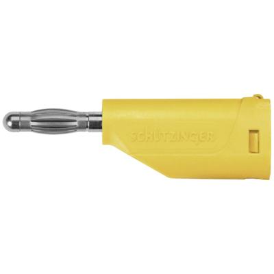 Schützinger Veerkorfstekker Stekker Stift-Ø: 4 mm Geel 1 stuk(s) Single