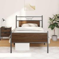 Bedframe zonder matras 107x203 cm spaanplaat bruin eikenkleurig - thumbnail