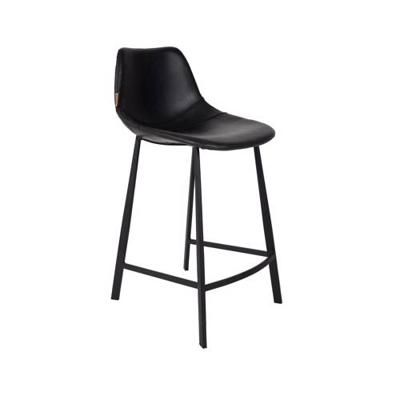 Dutchbone Barkruk 'Franky' PU (zithoogte 65cm), kleur Zwart