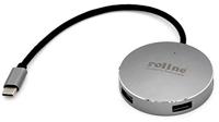 ROLINE USB 3.2 Gen 1 hub, rond, 4-voudig, type C aansluitkabel - thumbnail