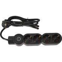 Excellent Electrics Stekkerdoos 4-voudig 140cm zwart - thumbnail