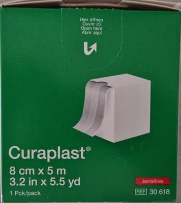 Curaplast Sensitive wondpleister 5m x 8cm 1 Rol Curaplast Sensitive wondpleister 5m x 8cm 1 Rol