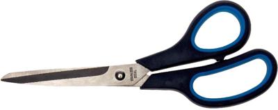 Bouhon schaar Softgrip, ft 19 cm, rechts en links, scherpe punt, blauw/zwart