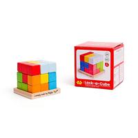 Bigjigs houten lock-a-cube kubuspuzzel - thumbnail