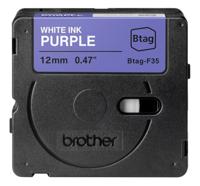 Brother BTAG-F35 labelprinter-tape Wit op paars - thumbnail