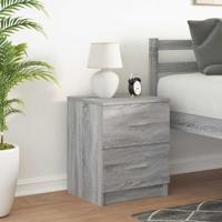 Nachtkastje met 2 lades 40x36x50 cm grijs sonoma eikenkleurig - thumbnail