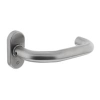 Gatdeel Verkropt brandvertragend 9mm met rozet ovaal met veer RVS - thumbnail