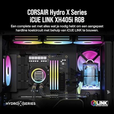 Corsair Hydro X Series iCUE LINK XH405i Custom Cooling Kit waterkoeling Corsair Hydro X Series iCUE LINK XH405i Custom Cooling Kit waterkoeling
