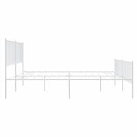 Bedframe met hoofd- en voeteneinde metaal wit 193x203 cm - thumbnail
