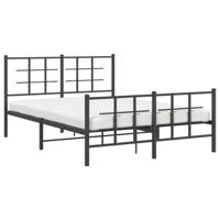 Bedframe met hoofd- en voeteneinde metaal zwart 140x190 cm - thumbnail