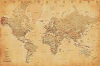 Poster Map World Vintage - Engels - 91,5x61cm - thumbnail