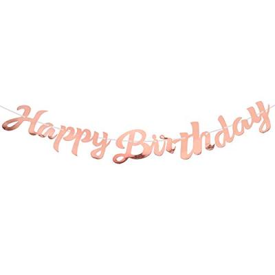 Letterslinger Happy Birthday Rose Goud 16x62cm