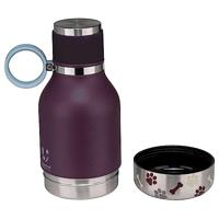 Asobu - Dog Bowl - Edelstahlflasche with Hundenapf 1 Liter Burgunderrot - thumbnail