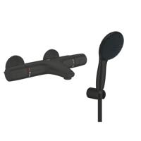 GROHE Precision Trend QuickFix Badkraan - thermostatisch - met handdoucheset - HOH 15cm - matte black (zwart) SW1126352 / SW1126724 - thumbnail