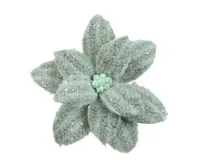 Kerstornament Bloem Clip Kunstbont Salie Groen Ø28cm - thumbnail