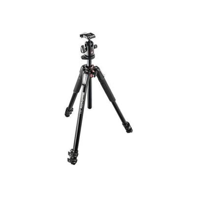Manfrotto Trípode de Aluminio de 3 Secciones con Cabeza de 3 Vías, Kit de Accesorios de Fotografía Profesional, Trípode de Cámara con Cabezal