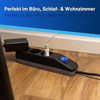 REV 0014340500 Stekkerdoos met schakelaar 3-voudig Zwart Randaarde stekker 1 stuk(s) - thumbnail