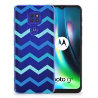 Motorola Moto G9 Play | E7 Plus | TPU bumper | Zigzag Blauw - thumbnail