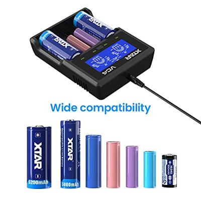 XTAR Men's VC4 4 USB-oplader, zwart