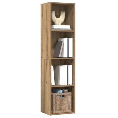 Boekenkast/tv-meubel 36x30x143cm bewerkt hout oud houtkleurig