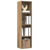 Boekenkast/tv-meubel 36x30x143cm bewerkt hout oud houtkleurig - thumbnail